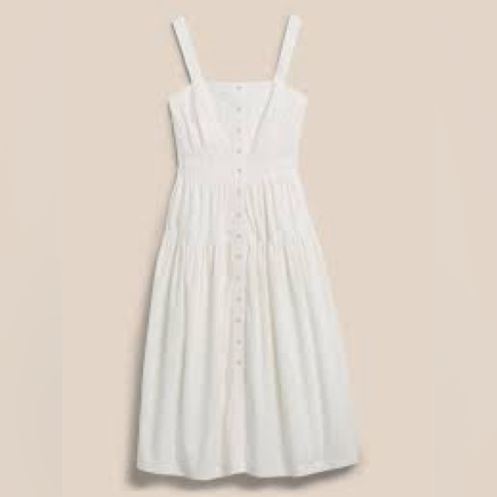banana republic factory white poplin tiered sundress